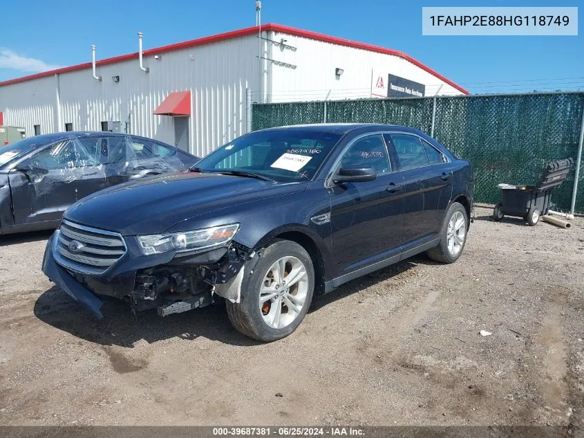 2017 Ford Taurus Sel VIN: 1FAHP2E88HG118749 Lot: 39687381