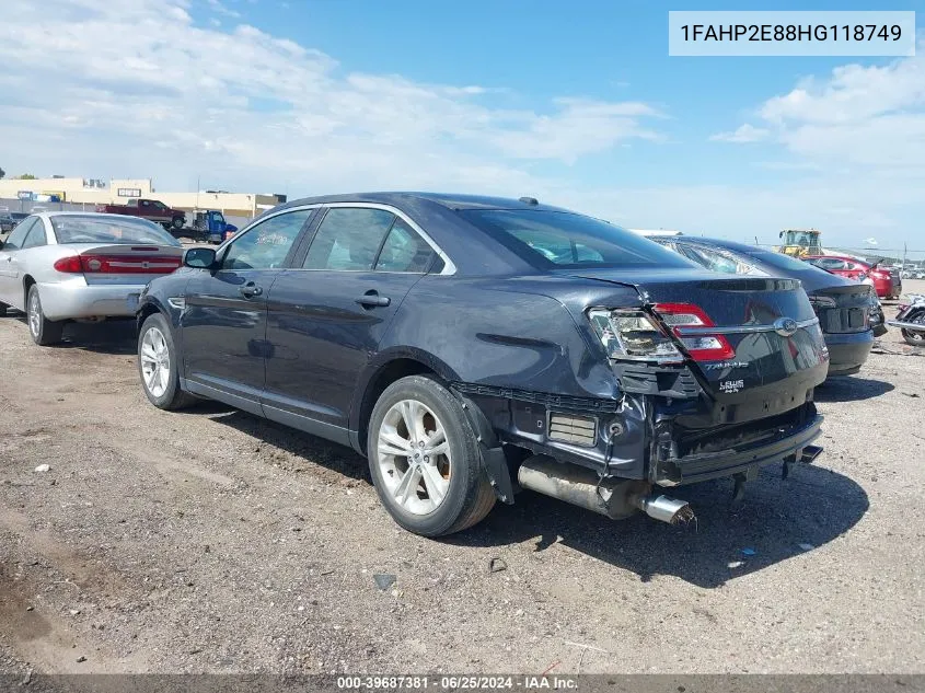 2017 Ford Taurus Sel VIN: 1FAHP2E88HG118749 Lot: 39687381