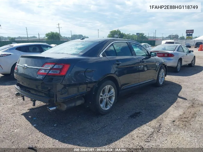 2017 Ford Taurus Sel VIN: 1FAHP2E88HG118749 Lot: 39687381