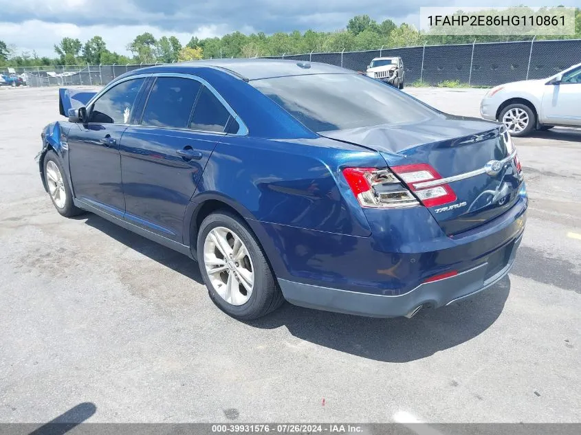 2017 Ford Taurus Sel VIN: 1FAHP2E86HG110861 Lot: 39931576