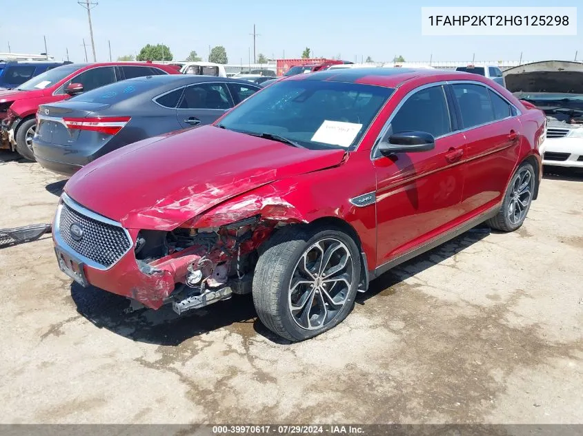 2017 Ford Taurus Sho VIN: 1FAHP2KT2HG125298 Lot: 39970617