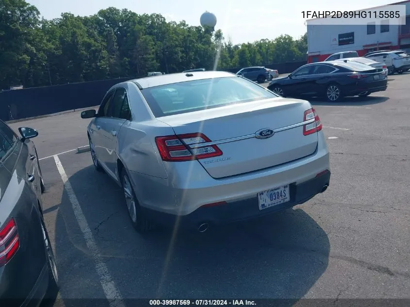 2017 Ford Taurus Se VIN: 1FAHP2D89HG115585 Lot: 39987569