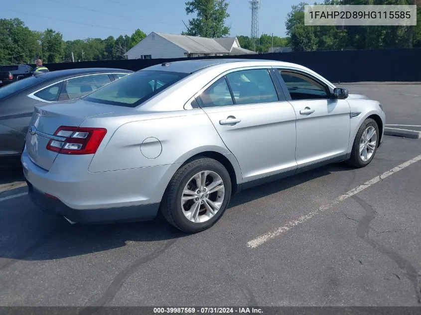 2017 Ford Taurus Se VIN: 1FAHP2D89HG115585 Lot: 39987569