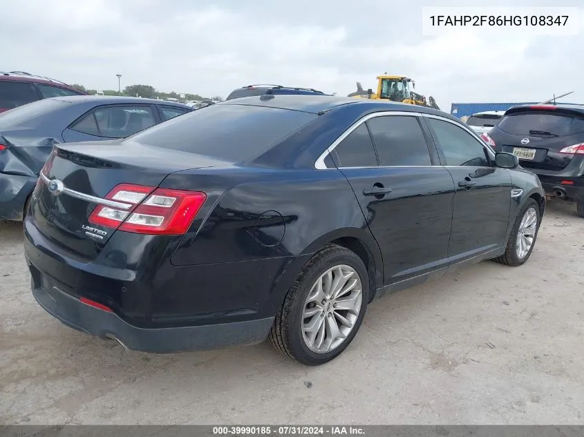 2017 Ford Taurus Limited VIN: 1FAHP2F86HG108347 Lot: 39990185