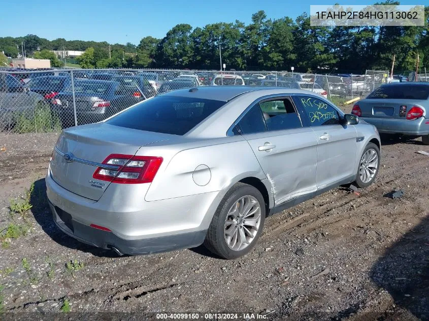 2017 Ford Taurus Limited VIN: 1FAHP2F84HG113062 Lot: 40099150