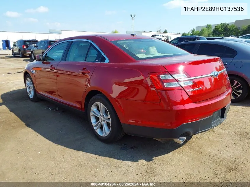 1FAHP2E89HG137536 2017 Ford Taurus Sel