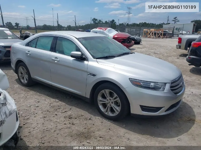 1FAHP2E80HG110189 2017 Ford Taurus Sel