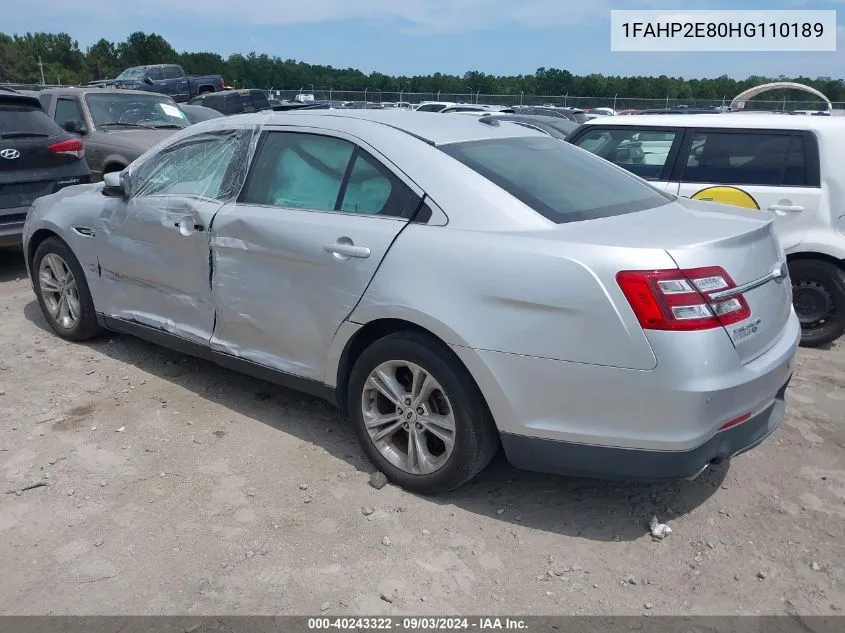 2017 Ford Taurus Sel VIN: 1FAHP2E80HG110189 Lot: 40243322