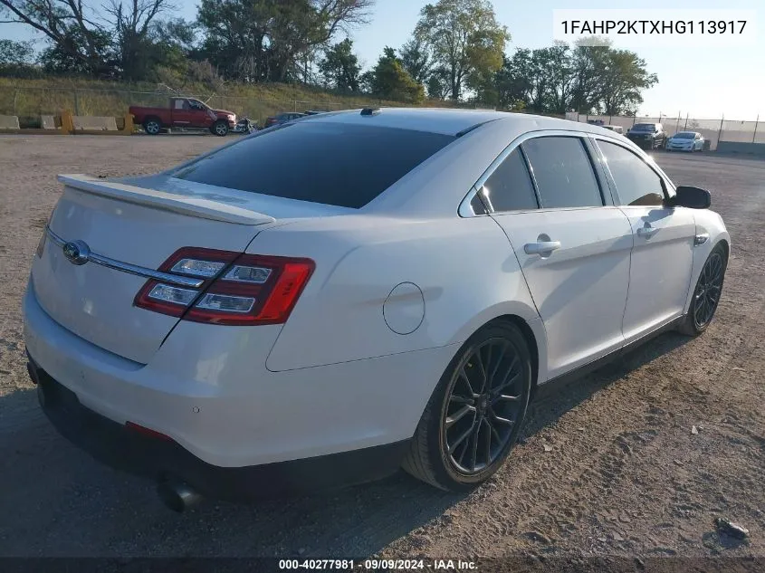 2017 Ford Taurus Sho VIN: 1FAHP2KTXHG113917 Lot: 40277981