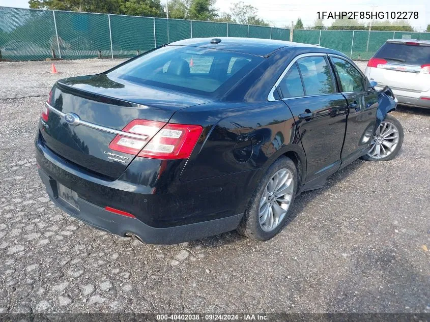 1FAHP2F85HG102278 2017 Ford Taurus Limited