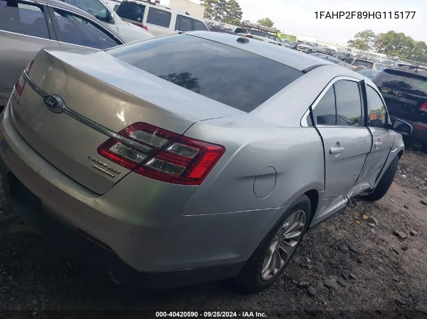 2017 Ford Taurus Limited VIN: 1FAHP2F89HG115177 Lot: 40420590