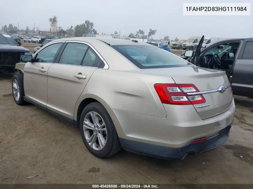 2017 Ford Taurus Se VIN: 1FAHP2D83HG111984 Lot: 40426586