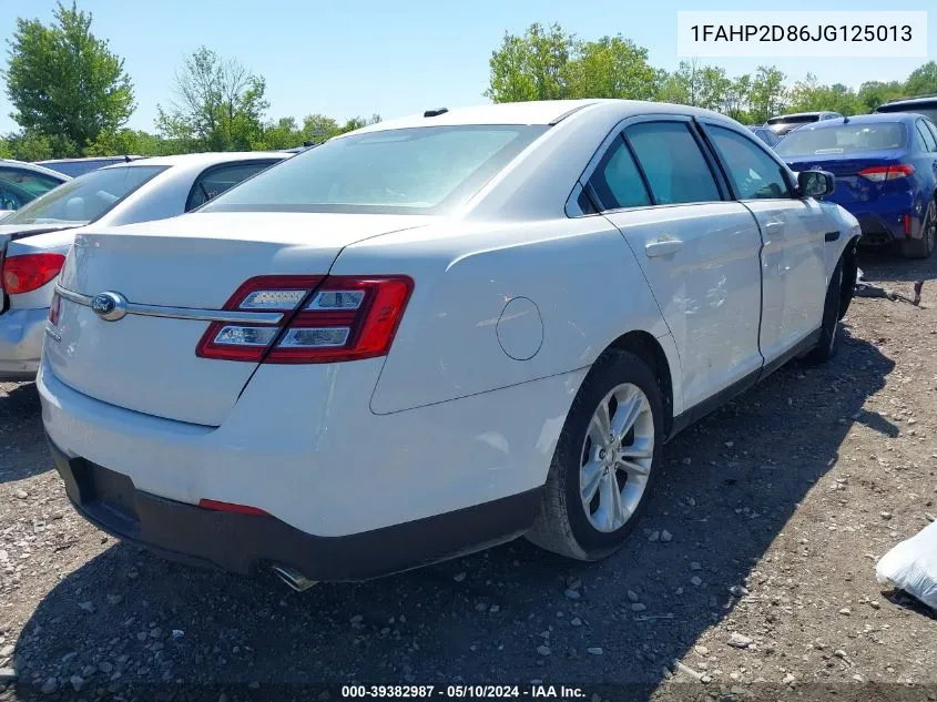 2018 Ford Taurus Se VIN: 1FAHP2D86JG125013 Lot: 39382987