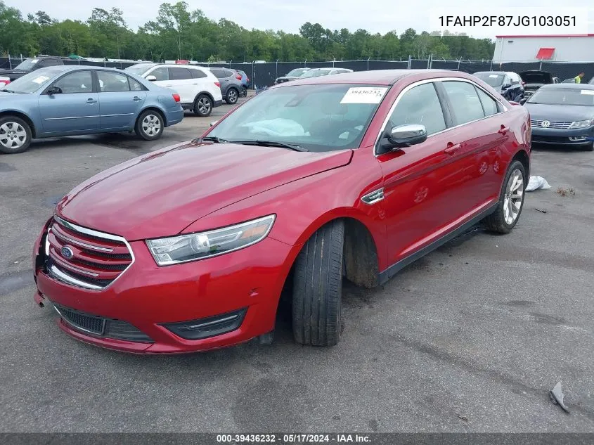 2018 Ford Taurus Limited VIN: 1FAHP2F87JG103051 Lot: 39436232