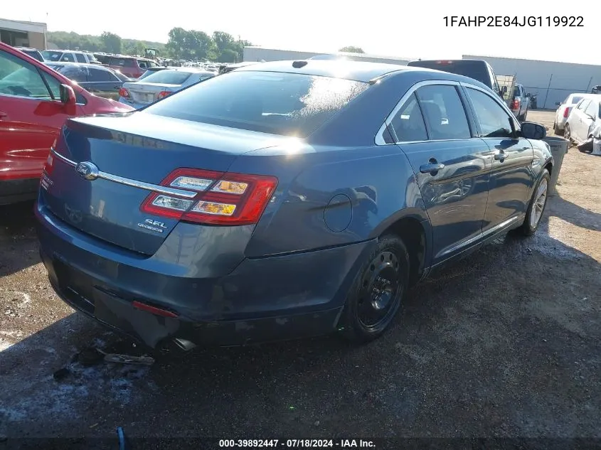 2018 Ford Taurus Sel VIN: 1FAHP2E84JG119922 Lot: 39892447