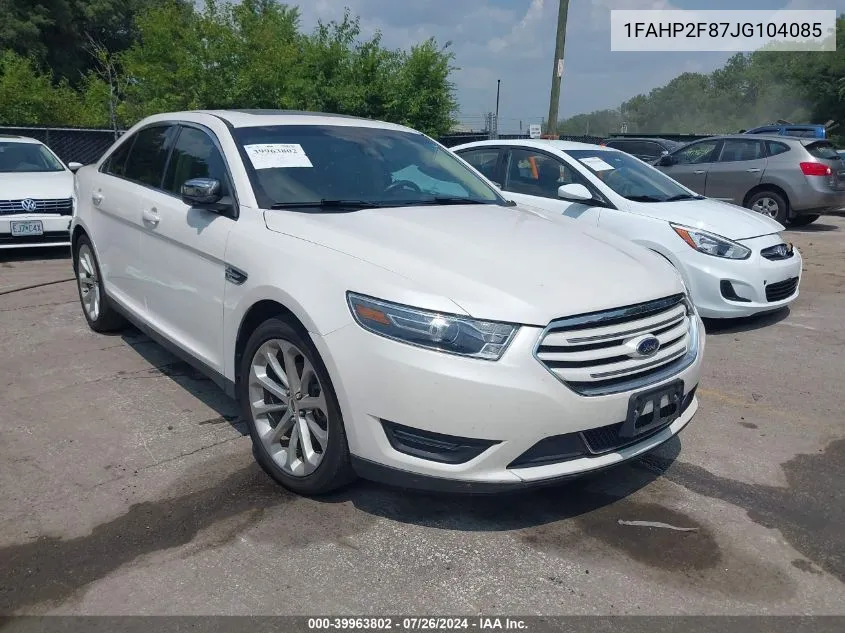 2018 Ford Taurus Limited VIN: 1FAHP2F87JG104085 Lot: 39963802