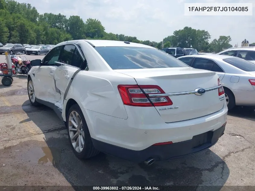 2018 Ford Taurus Limited VIN: 1FAHP2F87JG104085 Lot: 39963802