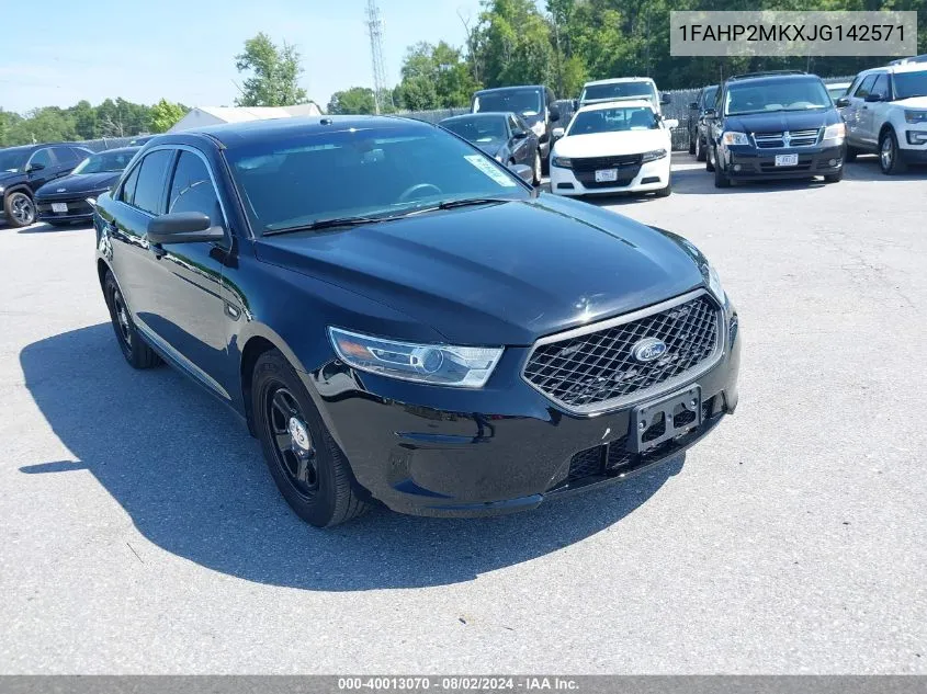 2018 Ford Taurus Police Interceptor VIN: 1FAHP2MKXJG142571 Lot: 40013070