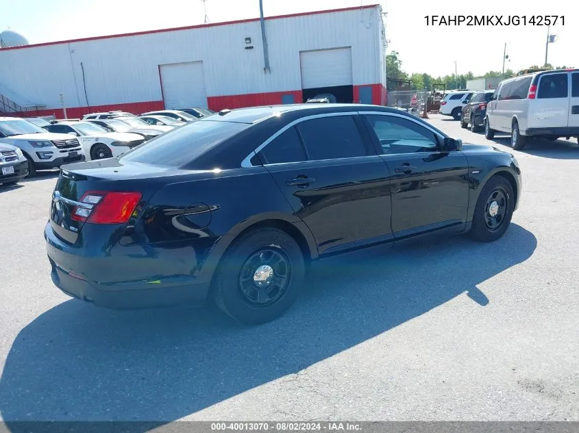 1FAHP2MKXJG142571 2018 Ford Taurus Police Interceptor