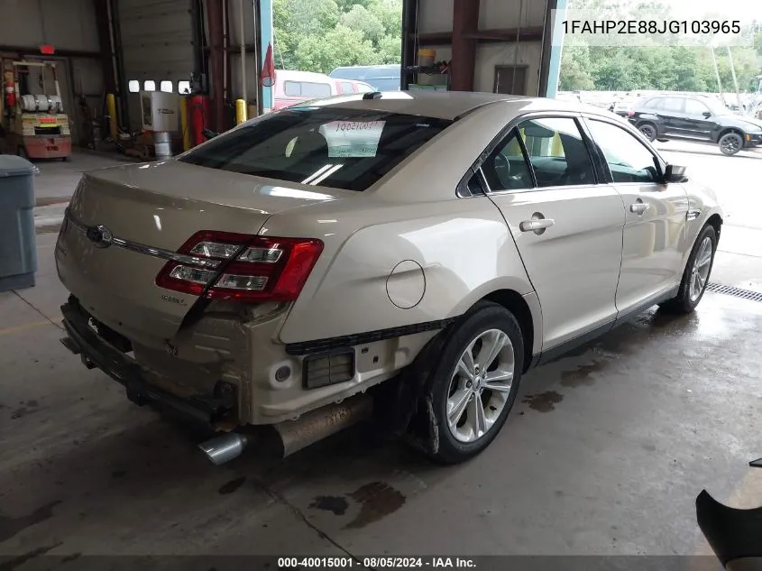 2018 Ford Taurus Sel VIN: 1FAHP2E88JG103965 Lot: 40015001