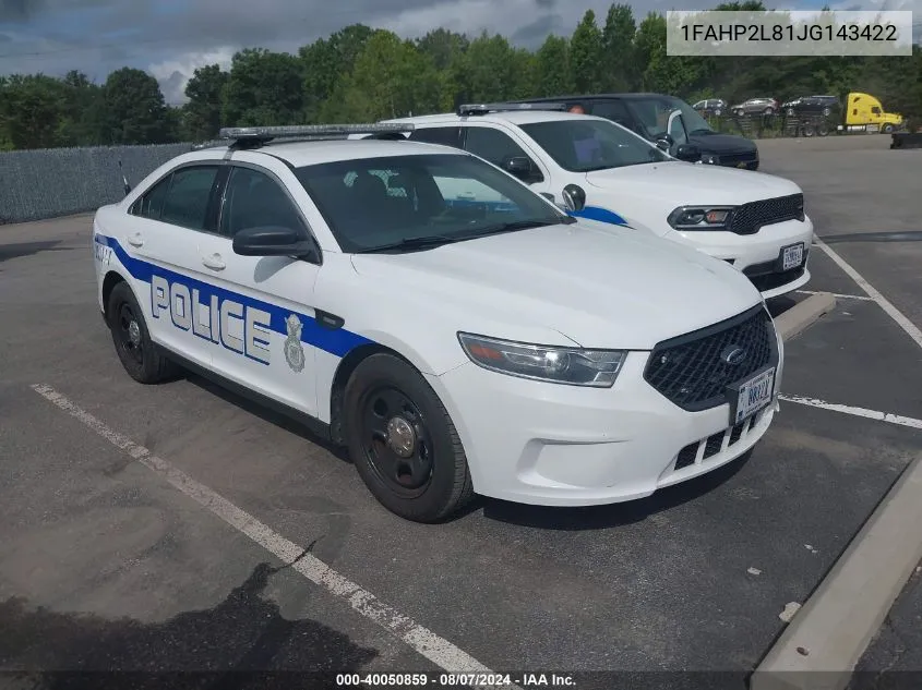 2018 Ford Taurus Police Interceptor VIN: 1FAHP2L81JG143422 Lot: 40050859