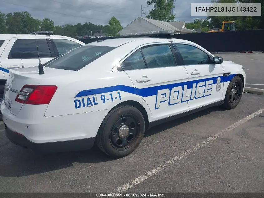 1FAHP2L81JG143422 2018 Ford Taurus Police Interceptor