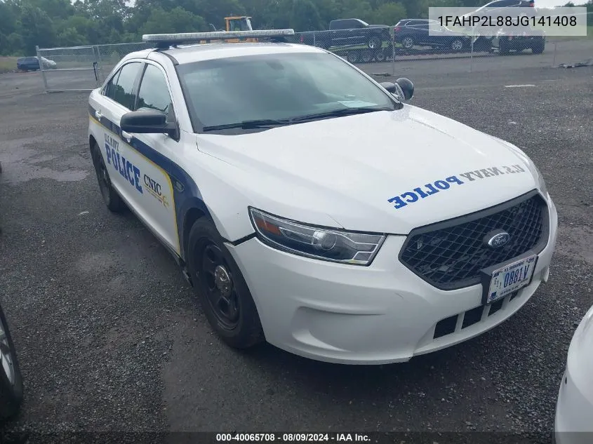 2018 Ford Taurus Police Interceptor VIN: 1FAHP2L88JG141408 Lot: 40065708