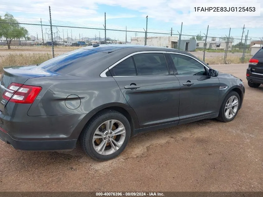 2018 Ford Taurus Sel VIN: 1FAHP2E83JG125453 Lot: 40076396