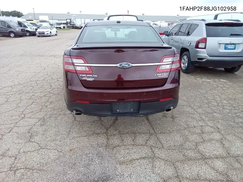 2018 Ford Taurus Limited VIN: 1FAHP2F88JG102958 Lot: 40078677