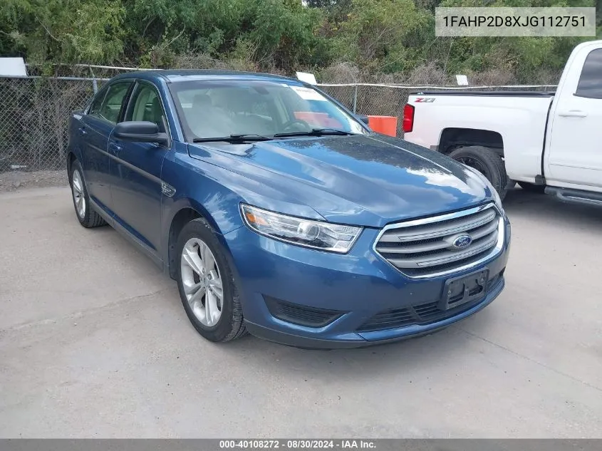 1FAHP2D8XJG112751 2018 Ford Taurus Se