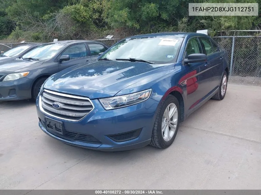 1FAHP2D8XJG112751 2018 Ford Taurus Se