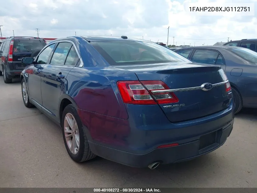 1FAHP2D8XJG112751 2018 Ford Taurus Se