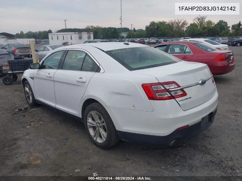 1FAHP2D83JG142142 2018 Ford Taurus Se