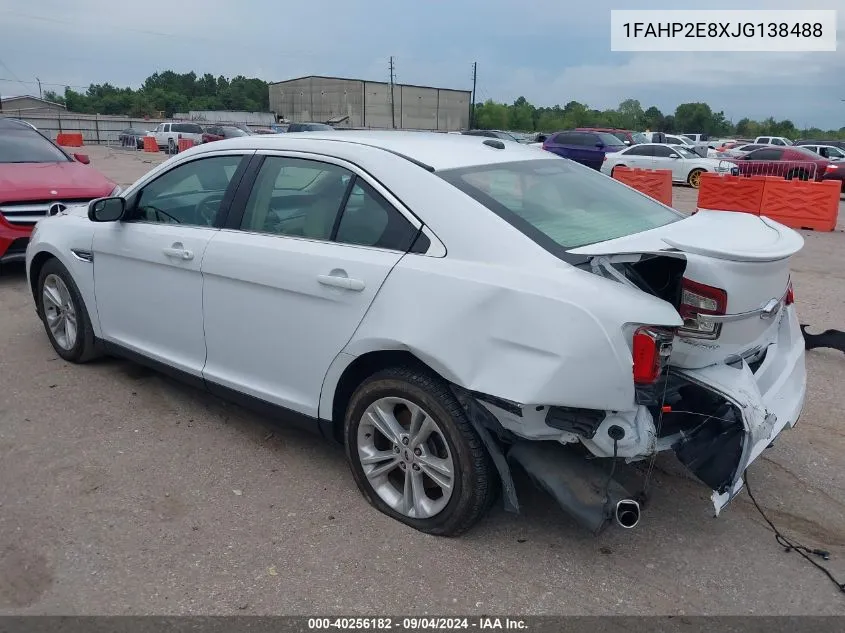 2018 Ford Taurus Sel VIN: 1FAHP2E8XJG138488 Lot: 40256182