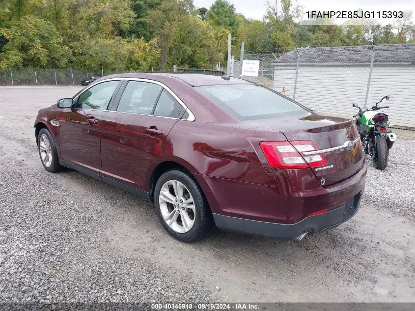 1FAHP2E85JG115393 2018 Ford Taurus Sel