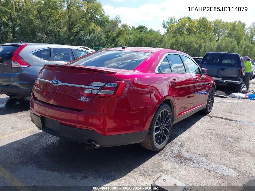 2018 Ford Taurus Sel VIN: 1FAHP2E85JG114079 Lot: 40418885