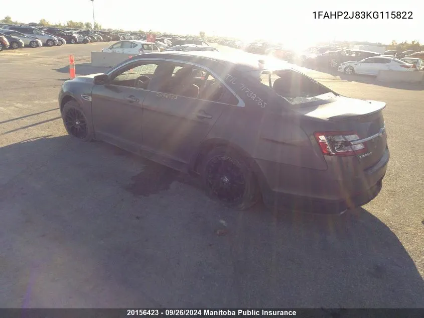 1FAHP2J83KG115822 2019 Ford Taurus Limited