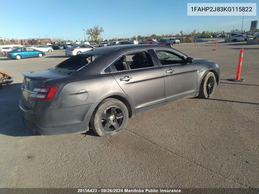 1FAHP2J83KG115822 2019 Ford Taurus Limited