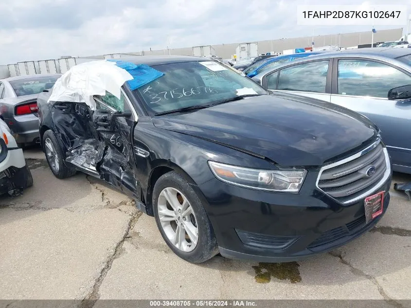 1FAHP2D87KG102647 2019 Ford Taurus Se