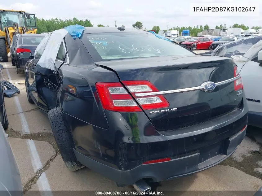 1FAHP2D87KG102647 2019 Ford Taurus Se