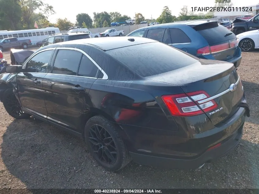 1FAHP2F87KG111524 2019 Ford Taurus Limited