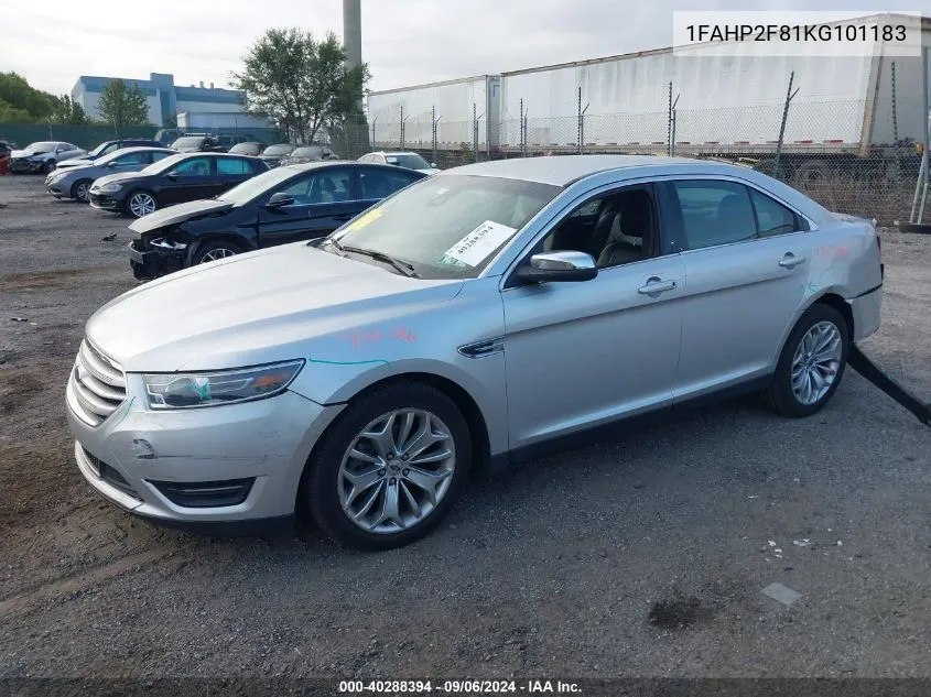 2019 Ford Taurus Limited VIN: 1FAHP2F81KG101183 Lot: 40288394