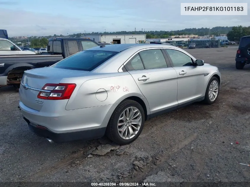 2019 Ford Taurus Limited VIN: 1FAHP2F81KG101183 Lot: 40288394