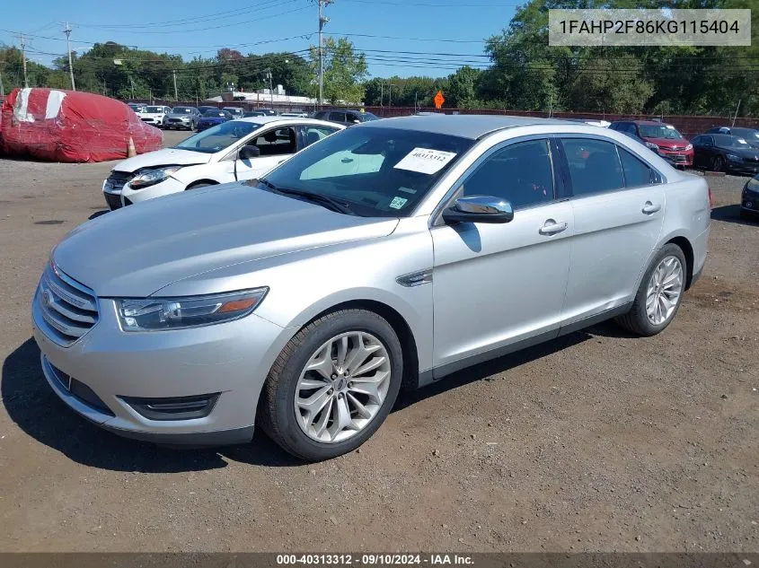 2019 Ford Taurus Limited VIN: 1FAHP2F86KG115404 Lot: 40313312