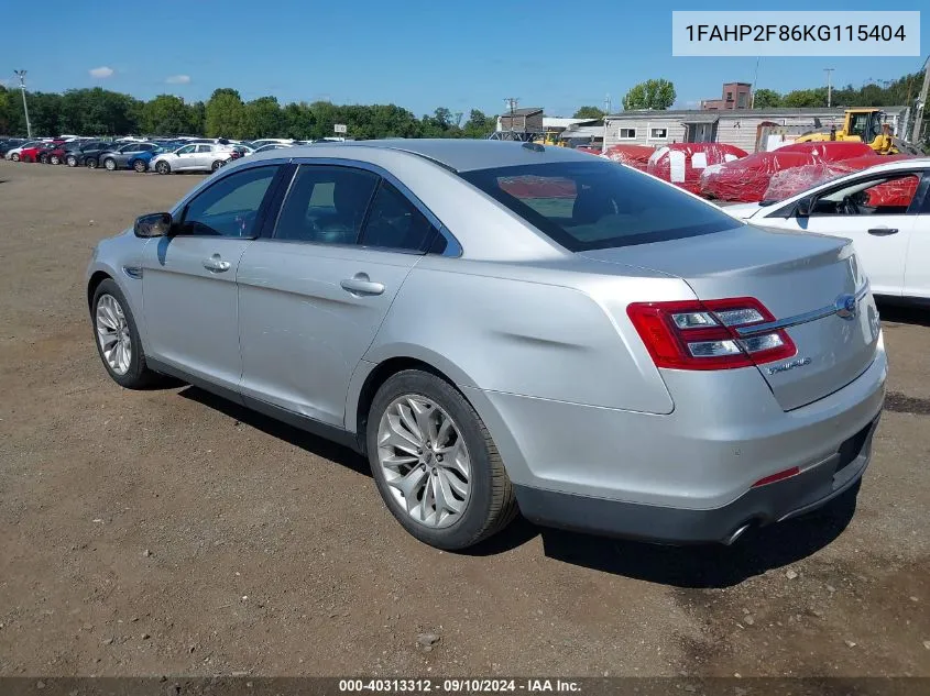 2019 Ford Taurus Limited VIN: 1FAHP2F86KG115404 Lot: 40313312