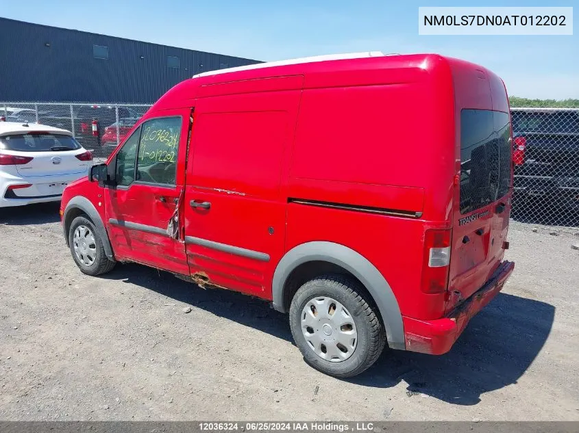 2010 Ford Transit Connect Xlt VIN: NM0LS7DN0AT012202 Lot: 12036324