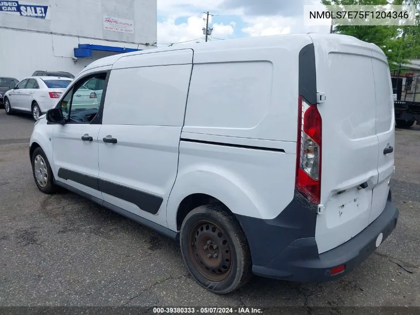 2015 Ford Transit Connect Xl VIN: NM0LS7E75F1204346 Lot: 39380333