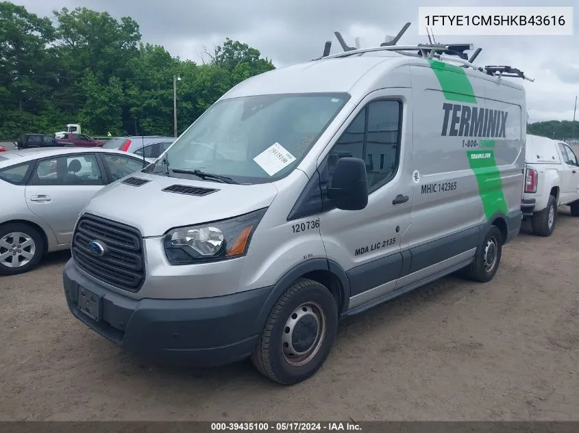 2017 Ford Transit-150 VIN: 1FTYE1CM5HKB43616 Lot: 39435100