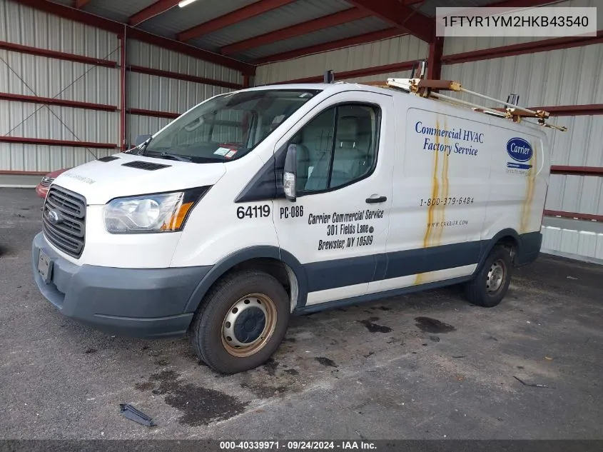 2017 Ford Transit-250 VIN: 1FTYR1YM2HKB43540 Lot: 40339971