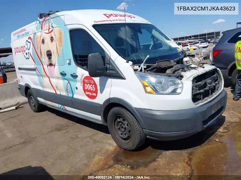 1FBAX2CM1JKA43623 2018 Ford Transit-350 Xlt